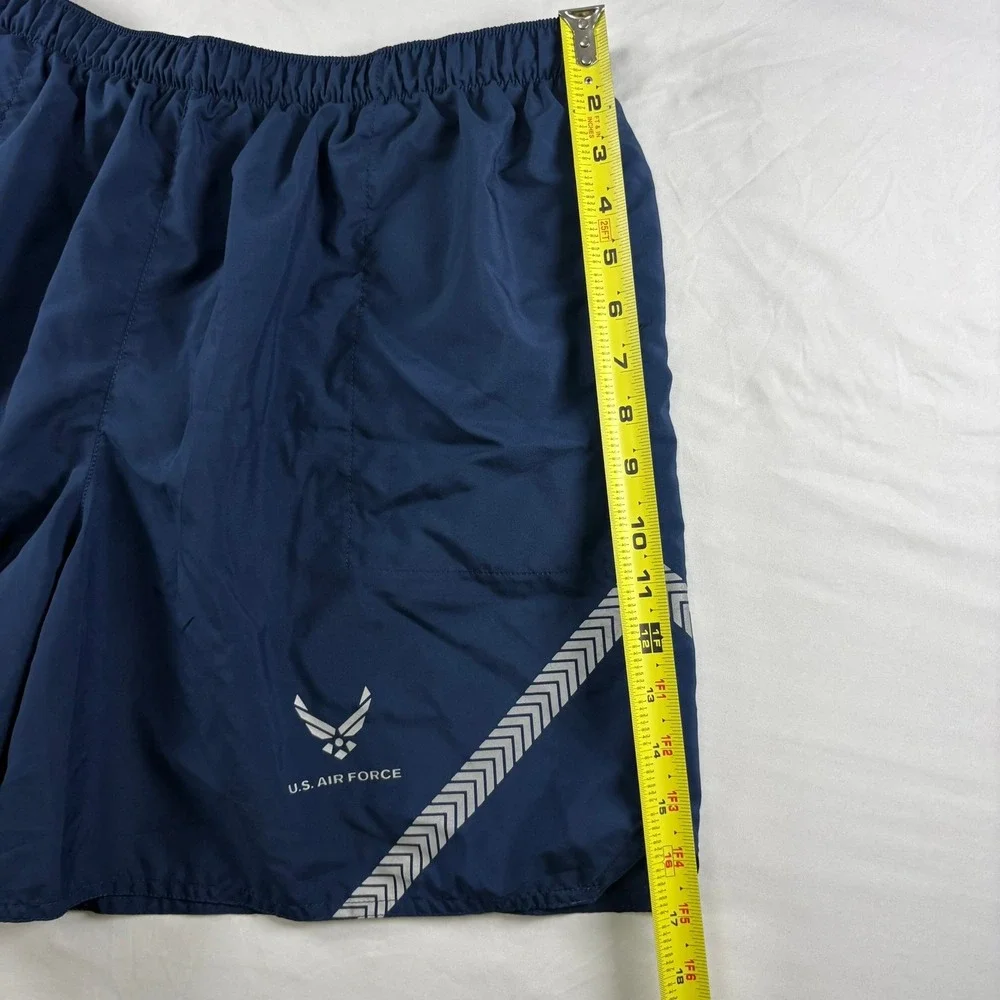 US Air Force PT Shorts Mens Medium Navy Blue Reflective Military‎ Athletic Gym
